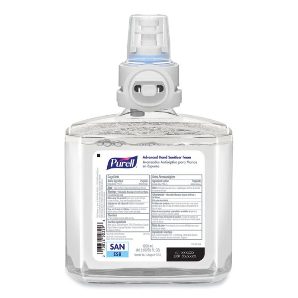 Advanced Hand Sanitizer Foam, For ES8 Dispensers, 1,200 mL, Clean Scent, 2/Carton - Image 2