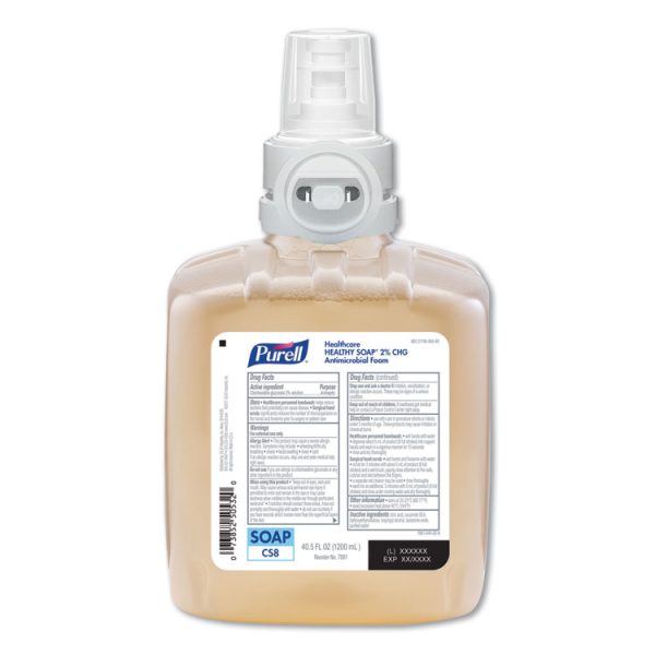 Healthy Soap 2.0% CHG Antimicrobial Foam for CS8 Dispensers, Fragrance-Free, 1,200 mL, 2/Carton - Image 2