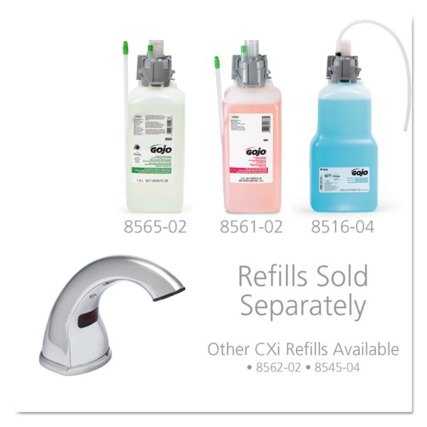 Cxi Touch Free Counter Mount Soap Dispenser, 1,500 Ml/2,300 Ml, 2.25 X 5.75 X 9.39, Chrome - Image 5