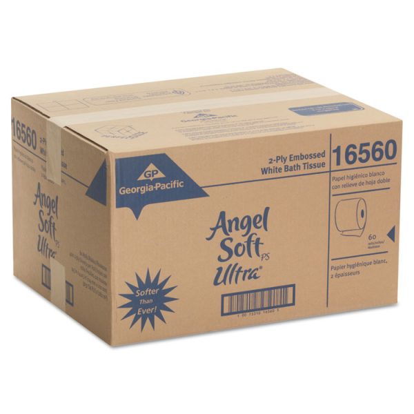 Angel Soft ps Ultra 2-Ply Premium Bathroom Tissue, Septic Safe, White, 400 Sheets/Roll, 60/Carton - Image 5