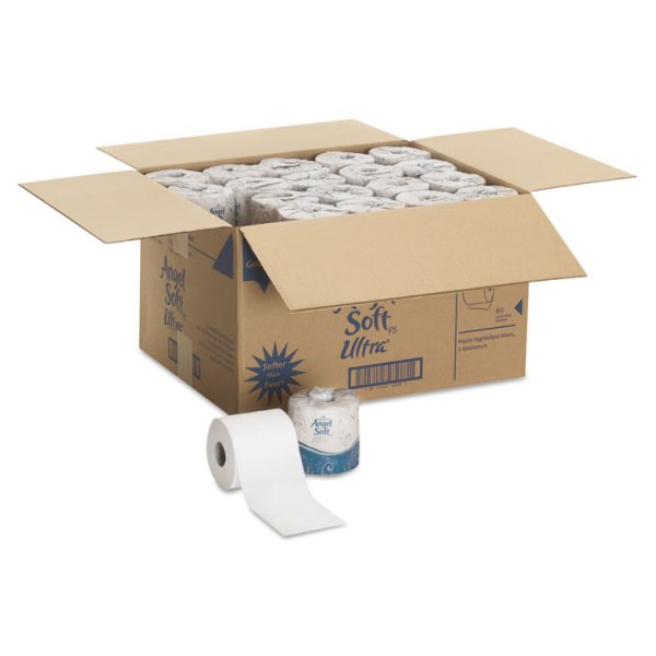 Angel Soft ps Ultra 2-Ply Premium Bathroom Tissue, Septic Safe, White, 400 Sheets/Roll, 60/Carton - Image 2