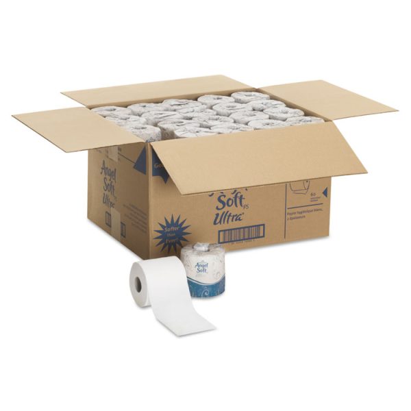 Angel Soft ps Ultra 2-Ply Premium Bathroom Tissue, Septic Safe, White, 400 Sheets/Roll, 60/Carton - Image 3