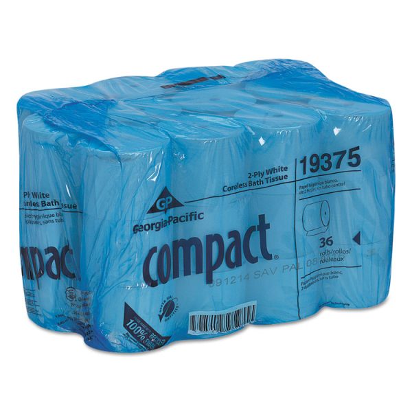 Coreless Bath Tissue, Septic Safe, 2-Ply, White, 1,000 Sheets/Roll, 36 Rolls/Carton - Image 3