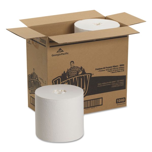 Medium Duty Premium DRC Wipers, 7.78 x 13.25, Unscented, White, 260/Roll, 4 Rolls/Carton - Image 3