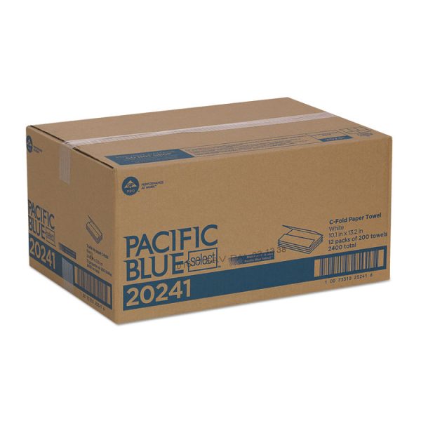 Pacific Blue Select C-Fold Paper Towel, 1-Ply, 10.1 x 10.1, White, 200/Pack, 12 Packs/Carton - Image 5