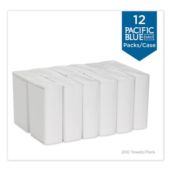 Pacific Blue Select C-Fold Paper Towel, 1-Ply, 10.1 x 10.1, White, 200/Pack, 12 Packs/Carton - Image 4