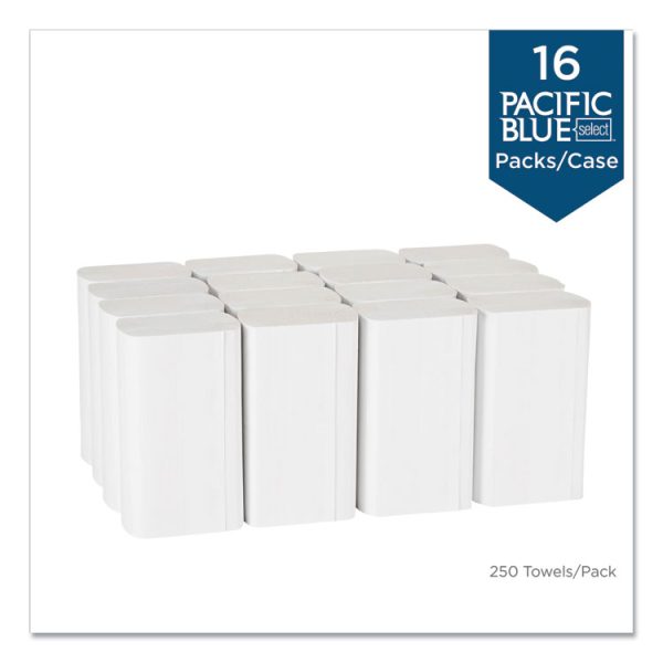 Pacific Blue Select Folded Paper Towels, 1-Ply, 9.2 x 9.4, White, 250/Pack, 16 Packs/Carton - Image 4