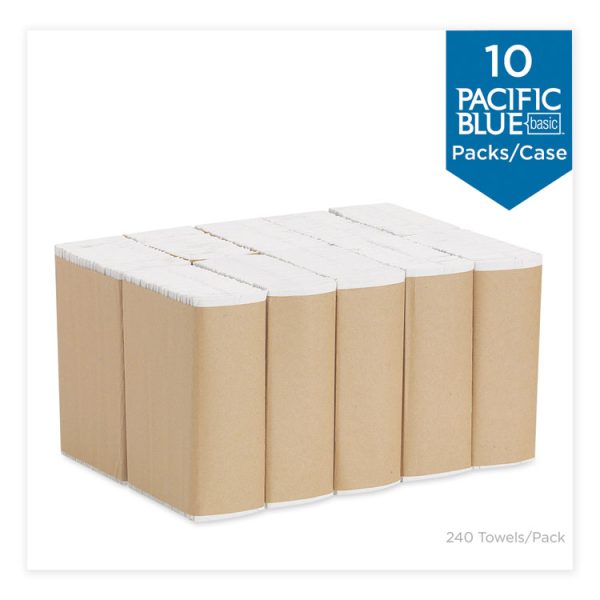 Pacific Blue Basic C-Fold Paper Towels, 1-Ply, 10.1 x 13.2, White, 240/Pack, 10 Packs/Carton - Image 4