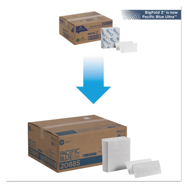 Pacific Blue Ultra Z-Fold Folded Paper Towels, 1-Ply, 8 x 11, White, 260/Pack, 10 Packs/Carton - Image 2