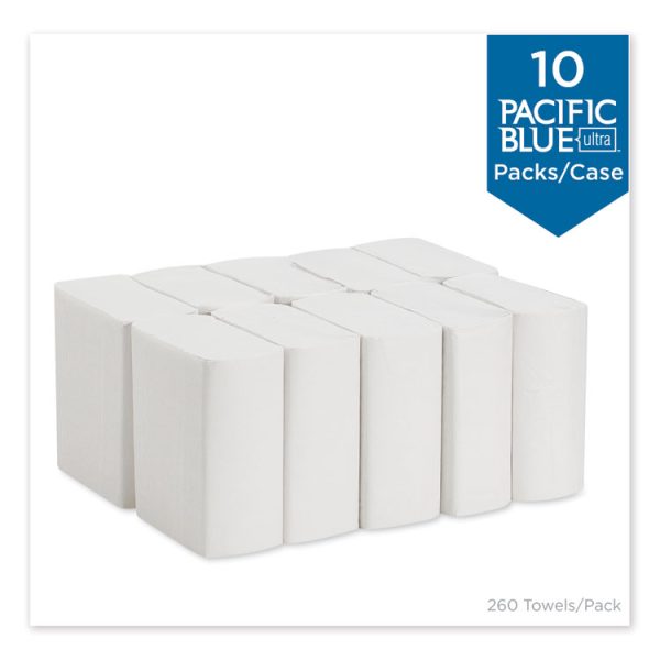 Pacific Blue Ultra Z-Fold Folded Paper Towels, 1-Ply, 8 x 11, White, 260/Pack, 10 Packs/Carton - Image 4