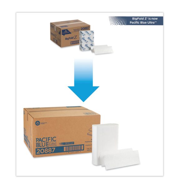 Pacific Blue Ultra Folded Paper Towels, 1-Ply, 10.2 x 10.8, White, 220/Pack, 10 Packs/Carton - Image 2