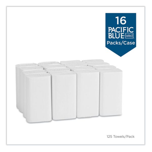 Blue Select Multi-Fold 2 Ply Paper Towel, 9.2 x 9.4, White, 125/Pack, 16 Packs/Carton - Image 4