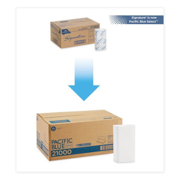 Blue Select Multi-Fold 2 Ply Paper Towel, 9.2 x 9.4, White, 125/Pack, 16 Packs/Carton - Image 2
