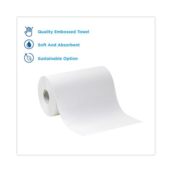 Hardwound Paper Towel Roll, Nonperforated, 1-Ply, 9" x 400 ft, White, 6 Rolls/Carton - Image 2