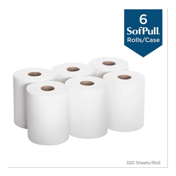 SofPull Center-Pull Perforated Paper Towels, 1-Ply, 7.8 x 15, White, 320/Roll, 6 Rolls/Carton - Image 3