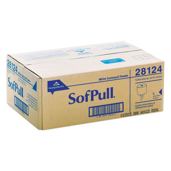 SofPull Center-Pull Perforated Paper Towels, 1-Ply, 7.8 x 15, White, 320/Roll, 6 Rolls/Carton - Image 4