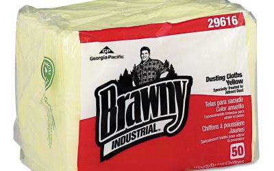 Dusting Cloths Quarterfold, 17 x 24, Unscented, Yellow, 50/Pack, 4 Packs/Carton