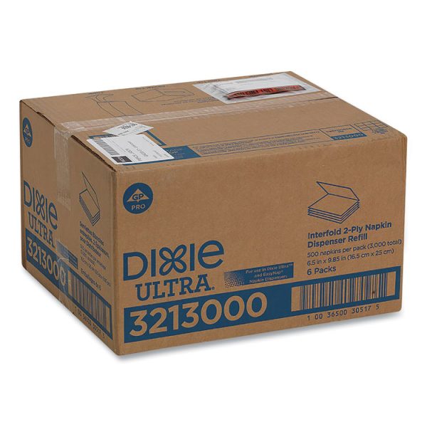 Interfold Napkin Refills, 2 Ply, 6 1/2x9 7/8, White, 500/pk, 6 Pack/ctn - Image 6
