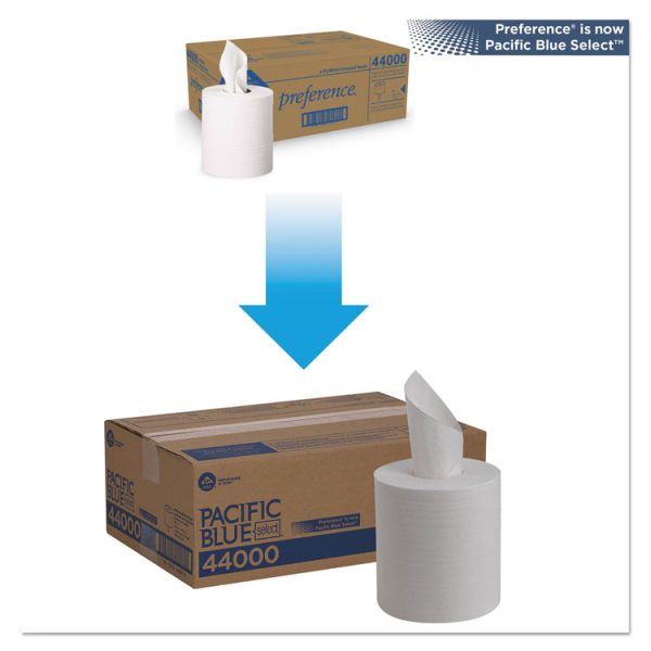 Pacific Blue Select 2-Ply Center-Pull Perf Wipers, 2-Ply, 8.25 x 12, White, 520/Roll, 6 Rolls/Carton - Image 2