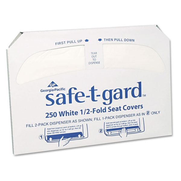 Safe-T-Gard Half-Fold Toilet Seat Covers, 14.5 X 17, White, 250/pack, 20 Packs/carton