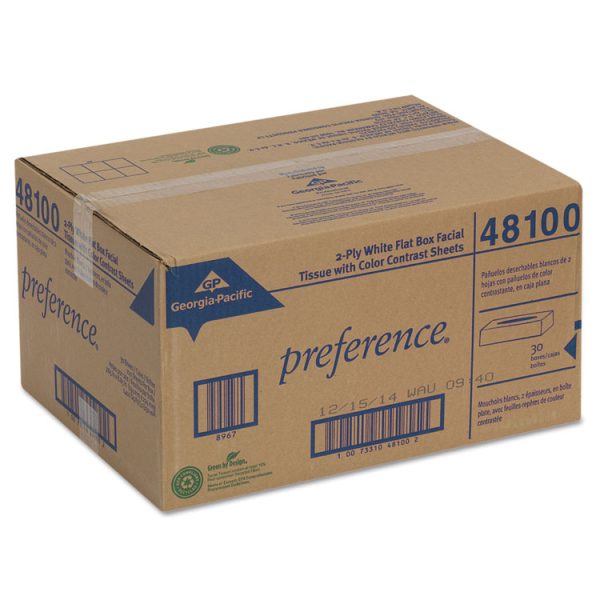 Pacific Blue Select Facial Tissue, 2-Ply, White, Flat Box, 100 Sheets/box, 30 Boxes/carton - Image 2