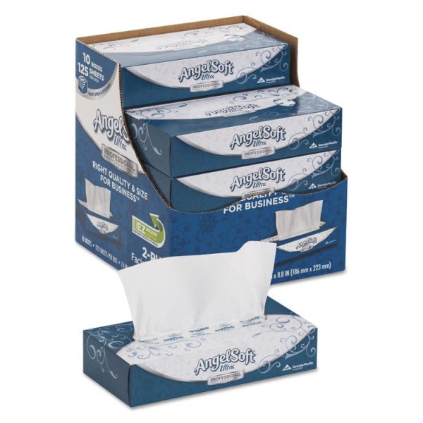 Ps Ultra Facial Tissue, 2-Ply, White, 125 Sheets/box, 10 Boxes/carton