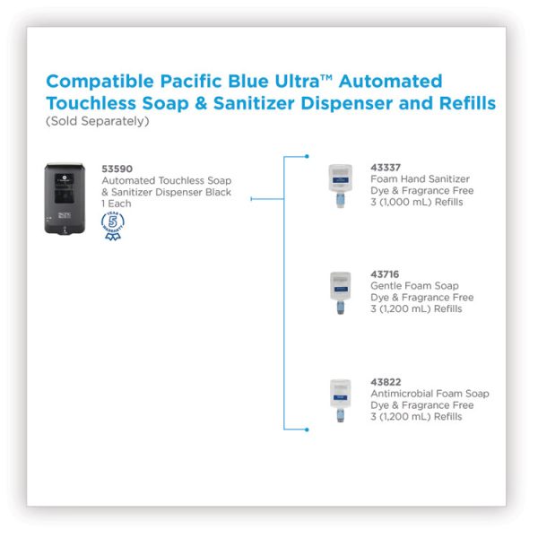 Pacific Blue Ultra Automated Touchless Soap/sanitizer Dispenser, 1,000 Ml, 6.54 X 11.72 X 4, Black - Image 6