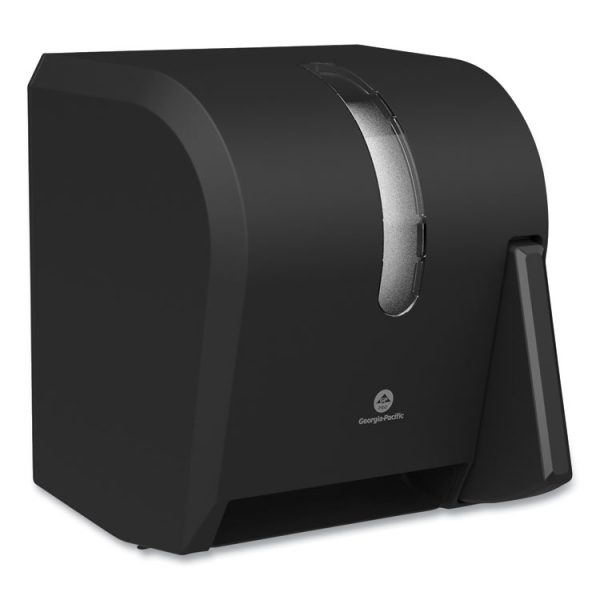 Hygienic Push-Paddle Roll Towel Dispenser, 13 X 10 X 14.4, Black - Image 4