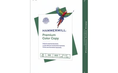 Premium Color Copy Print Paper, 100 Bright, 28 lb Bond Weight, 11 x 17, Photo White, 500/Ream