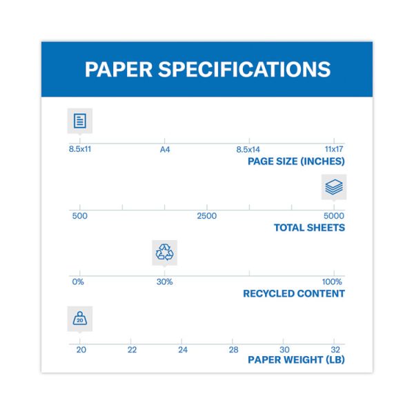 Colors Print Paper, 20 lb Bond Weight, 8.5 x 11, Blue, 500 Sheets/Ream, 10 Reams/Carton - Image 3