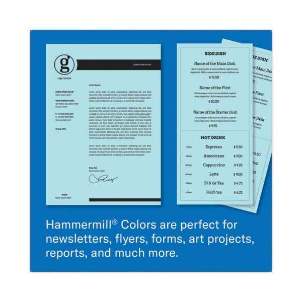 Colors Print Paper, 20 lb Bond Weight, 8.5 x 11, Blue, 500 Sheets/Ream, 10 Reams/Carton - Image 9