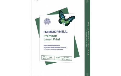 Premium Laser Print Paper, 98 Bright, 24 lb Bond Weight, 11 x 17, White, 500/Ream