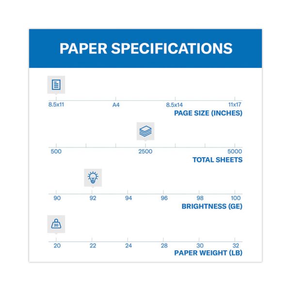 Tidal Print Paper Express Pack, 92 Bright, 20 lb Bond Weight, 8.5 x 11, White, 2,500 Sheets/Carton - Image 3