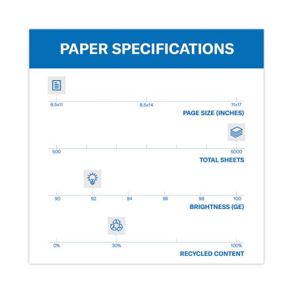 Great White 30 Recycled Print Paper, 92 Bright, 20lb Bond Weight, 8.5 x 11, White, 500/Ream,10 Reams/Carton,40 Cartons/Pallet - Image 3