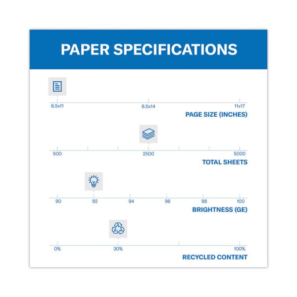Great White 30 Recycled Print Paper, 92 Bright, 20 lb Bond Weight, 8.5 x 11, White, 500 Sheets/Ream, 10 Reams/Carton - Image 3