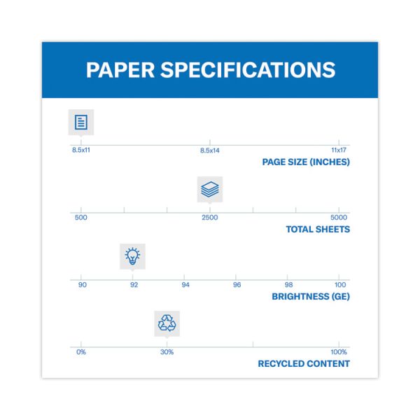 Great White 30 Recycled Print Paper, 92 Bright, 20 lb Bond Weight, 8.5 x 11, White, 500 Sheets/Ream, 5 Reams/Carton - Image 3