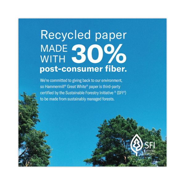 Great White 30 Recycled Print Paper, 92 Bright, 20 lb Bond Weight, 11 x 17, White, 500/Ream - Image 6