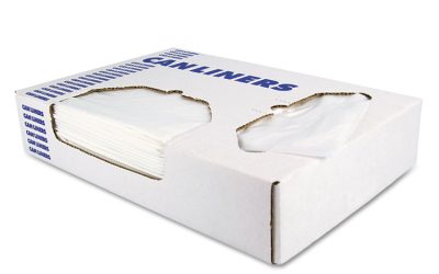 Linear Low-Density Can Liners, 30 Gal, 0.9 Mil, 30″ X 36″, White, 200/carton