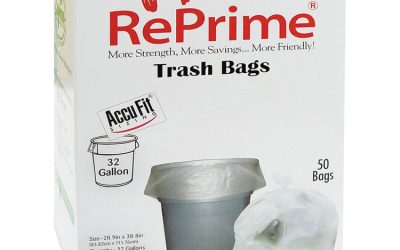 Linear Low Density Can Liners with AccuFit Sizing, 32 gal, 0.9 mil, 33″ x 44″, Clear, 50 Bags/Box, 6 Boxes/Carton