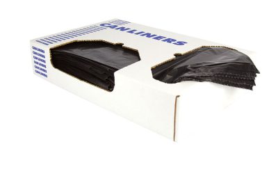 Linear Low-Density Can Liners-Flat Fold, Dual-Dispensing, 45 Gal, 1.5 Mil, 40 X 46, Black, 100/carton