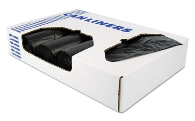 X-Liner Reprocessed Liners, 60 gal, 1.7 mil, 38″ x 58″, Black, 20 Bags/Roll, 5 Rolls/Carton