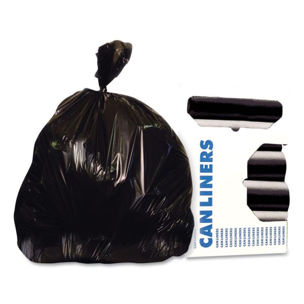 Low-Density Repro Can Liner, 45 Gal, 1.2 Mil, 40" X 46", Black, 100/carton