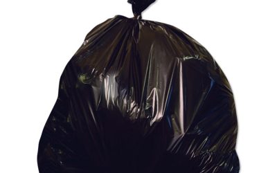 Low-Density Repro Can Liner, 56 gal, 1.35 mil, 46 x 50, Black, 20 Bags/Roll, 5 Rolls/Carton