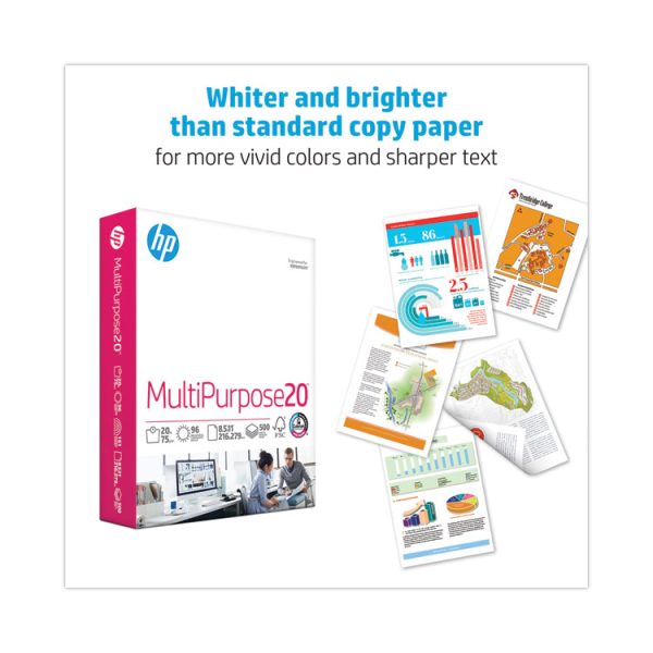 MultiPurpose20 Paper, 96 Bright, 20 lb Bond Weight, 8.5 x 11, White, 500 Sheets/Ream, 10 Reams/Carton - Image 3