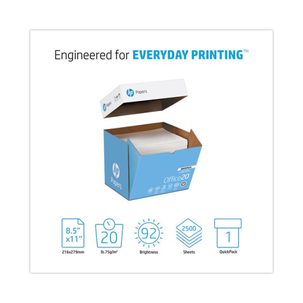 Office20 Paper, 92 Bright, 20 lb Bond Weight, 8.5 x 11, White, 2, 500/Carton - Image 2