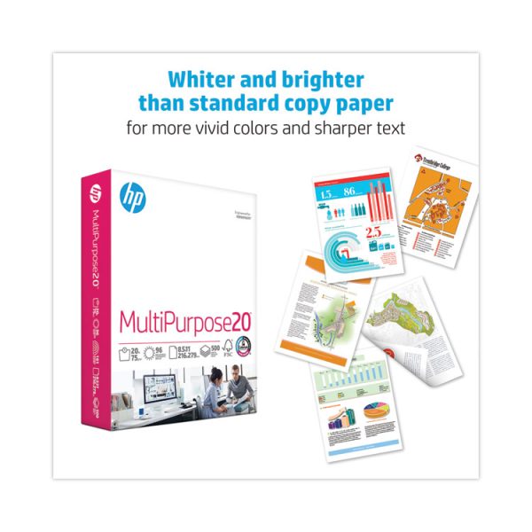 MultiPurpose20 Paper, 96 Bright, 20 lb Bond Weight, 8.5 x 11, White, 500 Sheets/Ream, 3 Reams/Carton - Image 3