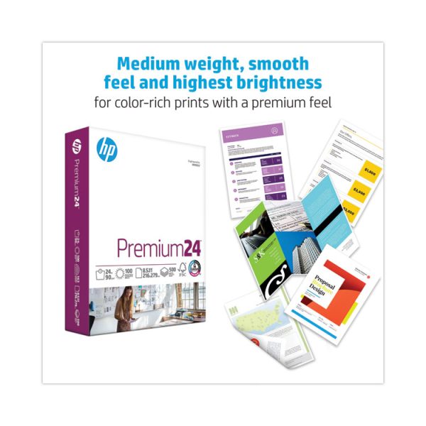 Premium24 Paper, 98 Bright, 24 lb Bond Weight, 8.5 x 11, Ultra White, 500 Sheets/Ream, 5 Reams/Carton - Image 3