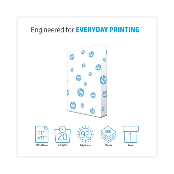 Office20 Paper, 92 Bright, 20 lb Bond Weight, 11 x 17, White, 500/Ream - Image 2
