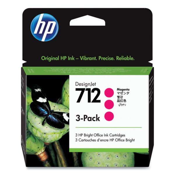 HP 712, (3ed78a) 3-Pack Magenta Original Ink Cartridges