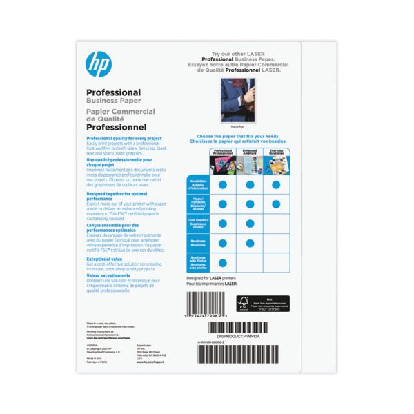 Professional Business Paper, 52 lb Bond Weight, 8.5 x 11, Glossy White, 150/Pack - Image 3